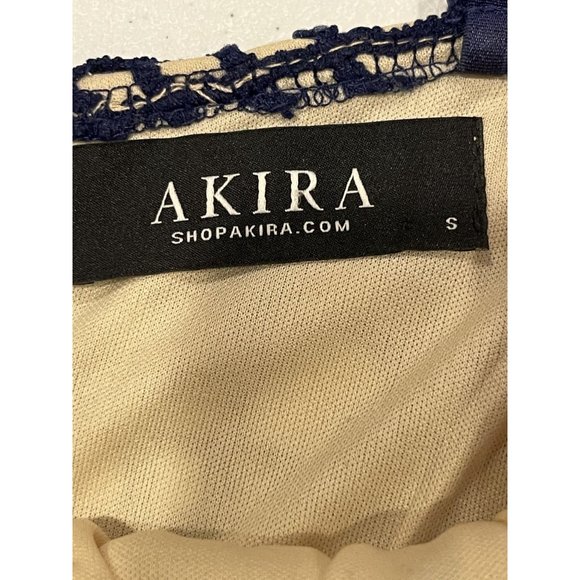 Akira Women Label Lace Up Mini Dress Navy V Neck Backless Adjustable Straps Sz S - Picture 8 of 10